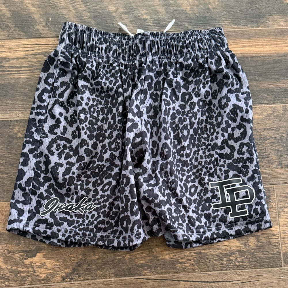 Inaka Power Black and Gray Animal Print Athletic Shorts
